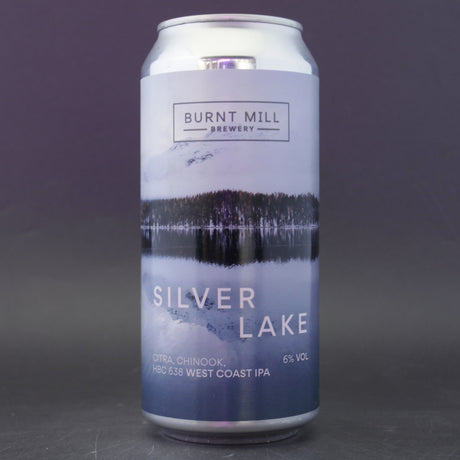 This is a can of Burnt Mill - Silver Lake - 6% (440ml). It is a IPA craft beer available to buy from Ghost Whale, voted London's best craft beer shop.