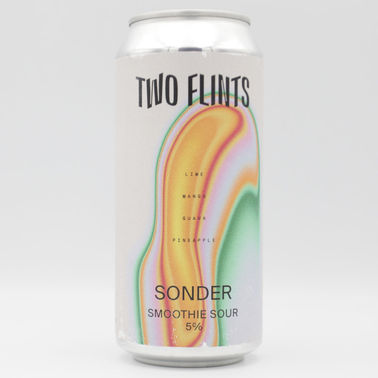 This is a can of Two Flints - Sonder - 5% (440ml). It is a Sour craft beer available to buy from Ghost Whale, voted London's best craft beer shop.