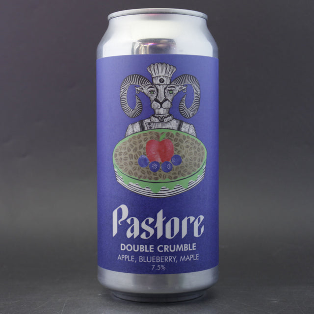 This is a can of Pastore - Double Crumble - 7.5% (440ml). It is a Sour craft beer available to buy from Ghost Whale, voted London's best craft beer shop.