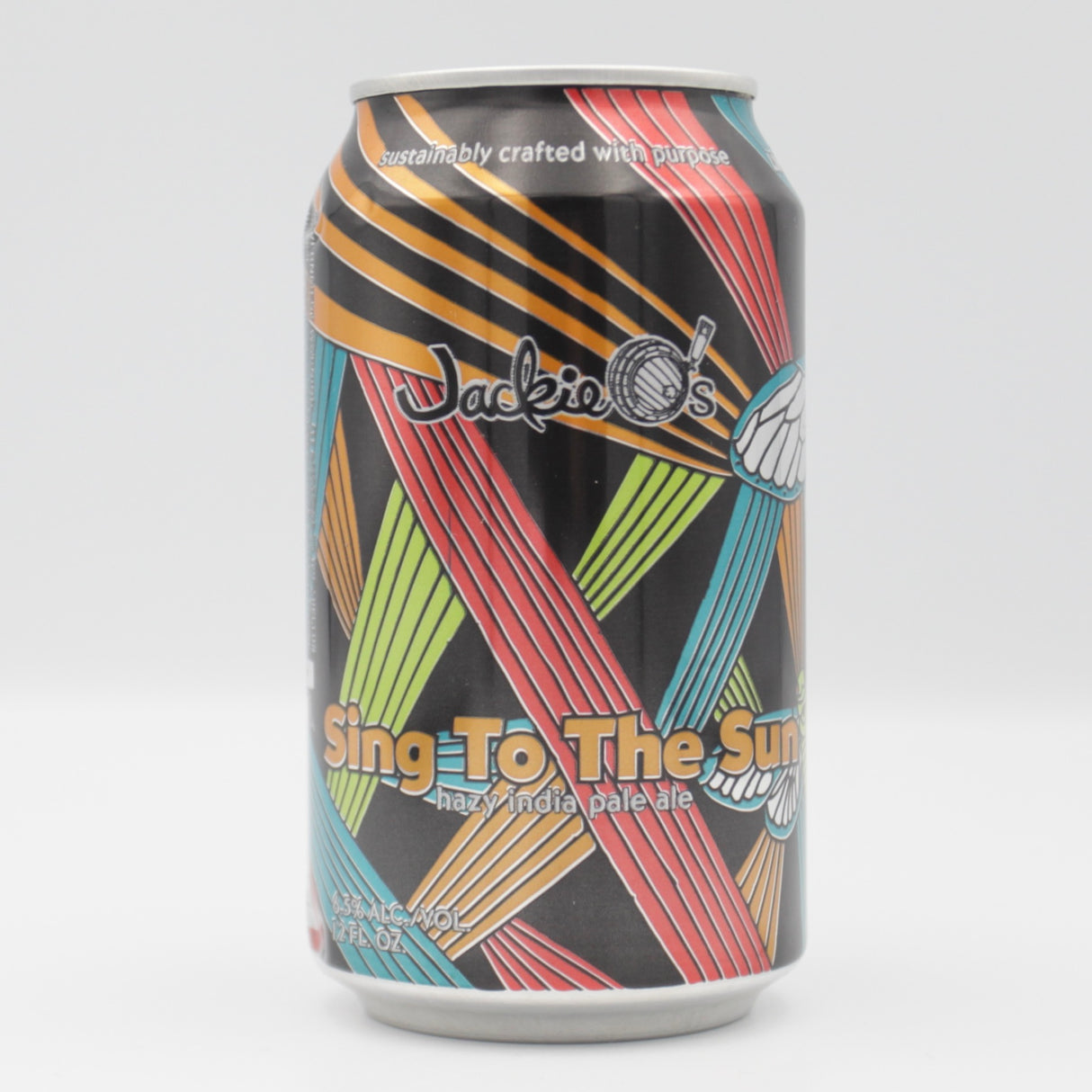 This is a can of Jackie O's - Sing To The Sun - 6.5% (355ml). It is a IPA craft beer available to buy from Ghost Whale, voted London's best craft beer shop.