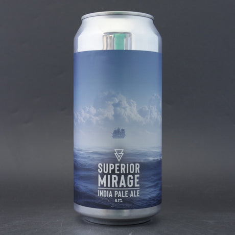 This is a can of Azvex - Superior Mirage - 6.2% (440ml). It is a IPA craft beer available to buy from Ghost Whale, voted London's best craft beer shop.