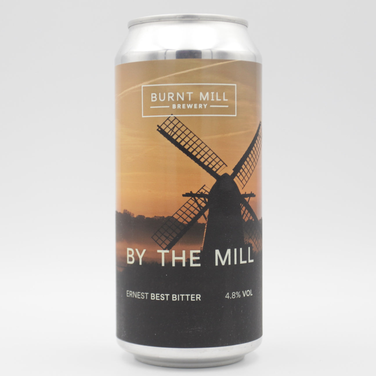 This is a can of Burnt Mill - By The Mill - 4.8% (440ml). It is a Traditional English Ale craft beer available to buy from Ghost Whale, voted London's best craft beer shop.