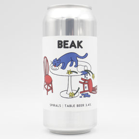 This is a can of Beak - Spirals - 3.4% (440ml). It is a Pale Ale craft beer available to buy from Ghost Whale, voted London's best craft beer shop.