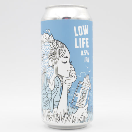 This is a can of Burning Sky / We Can Be Friends - Low Life - 0.5% (440ml). It is a Pale Ale craft beer available to buy from Ghost Whale, voted London's best craft beer shop.