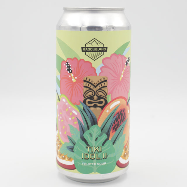 This is a can of Basqueland - Tiki Idol II - 6.1% (440ml). It is a Sour craft beer available to buy from Ghost Whale, voted London's best craft beer shop.