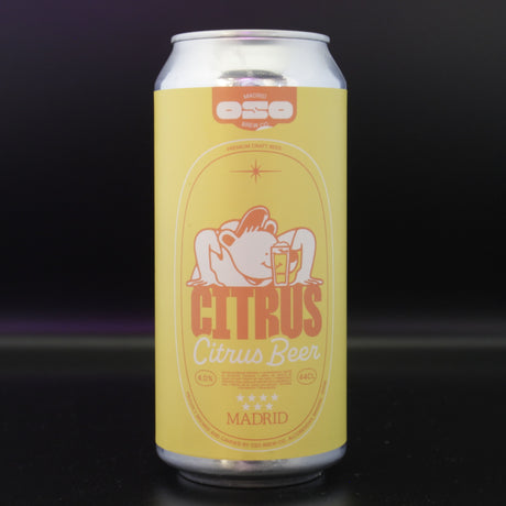 This is a can of OSO Brewing - Citrus - 4% (440ml). It is a Pale Ale craft beer available to buy from Ghost Whale, voted London's best craft beer shop.