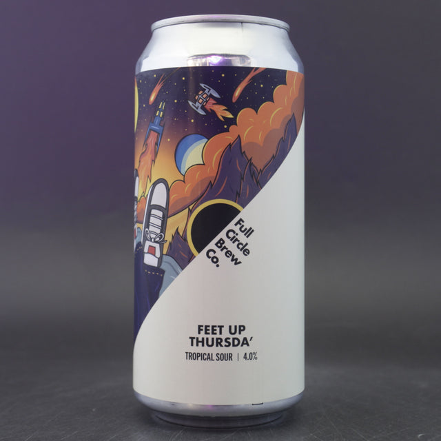 This is a can of Full Circle Brew Co - Feet Up Thursda' - 4% (440ml). It is a Sour craft beer available to buy from Ghost Whale, voted London's best craft beer shop.