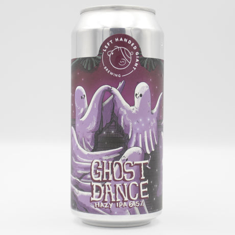 This is a can of Left Handed Giant - Ghost Dance - 6.5% (440ml). It is a IPA craft beer available to buy from Ghost Whale, voted London's best craft beer shop.