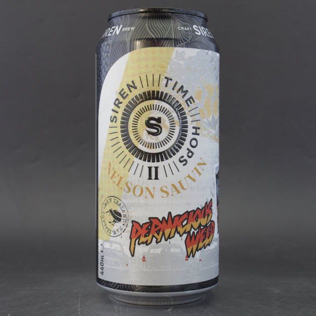 This is a can of Siren - Time Hops: Nelson - 8% (440ml). It is a Double IPA craft beer available to buy from Ghost Whale, voted London's best craft beer shop.