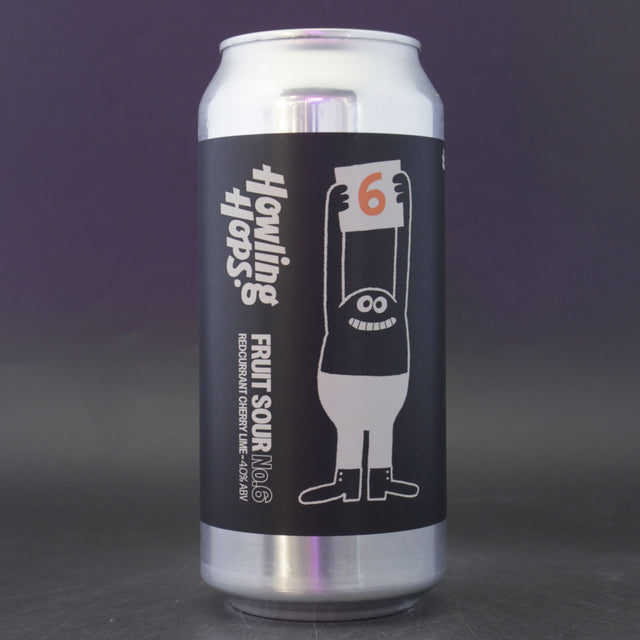 This is a can of Howling Hops - Fruit Sour No.6: Redcurrant, Cherry & Lime - 4.5% (440ml). It is a Sour craft beer available to buy from Ghost Whale, voted London's best craft beer shop.
