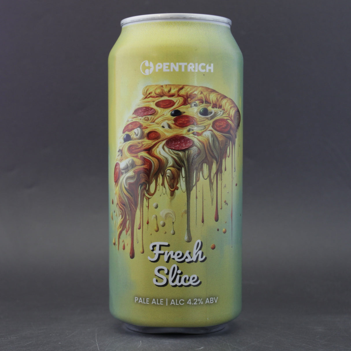 This is a can of Pentrich - Fresh Slice - 4.2% (440ml). It is a Pale Ale craft beer available to buy from Ghost Whale, voted London's best craft beer shop.