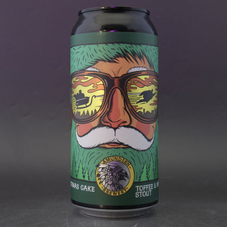 This is a can of Amundsen - Christmas Cake - 4.7% (440ml). It is a Stout / Porter craft beer available to buy from Ghost Whale, voted London's best craft beer shop.