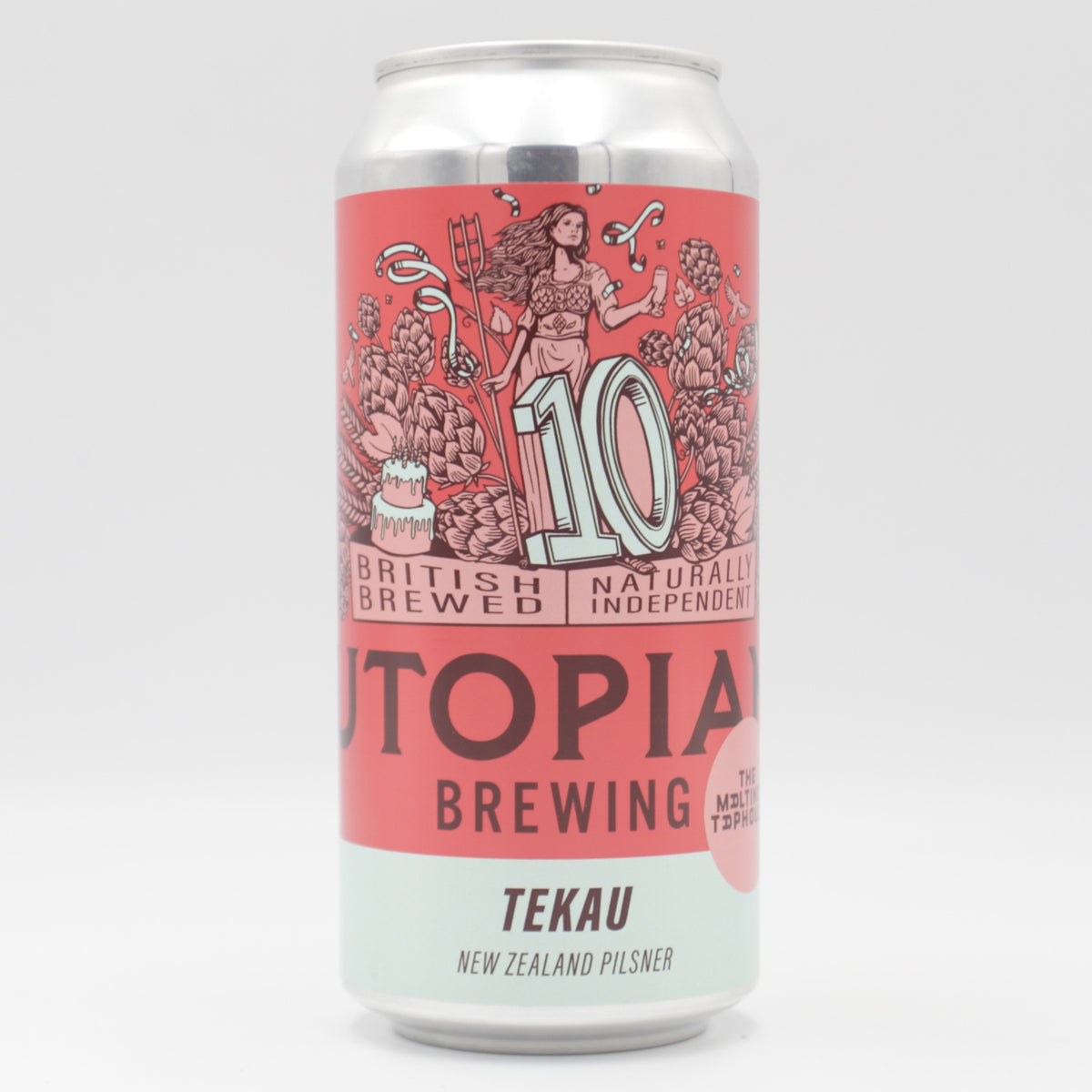 This is a can of Utopian - Tekau NZ Pils - 4.5% (440ml). It is a Lager / Pilsner / Kölsch craft beer available to buy from Ghost Whale, voted London's best craft beer shop.