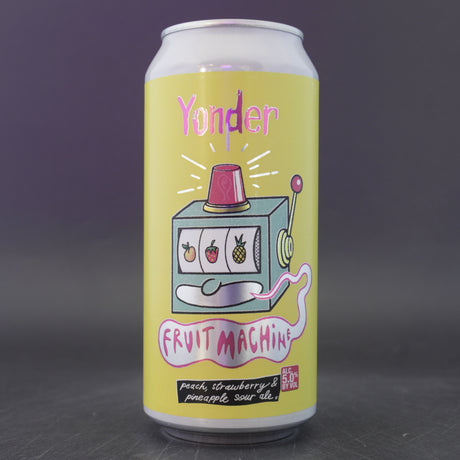 This is a can of Yonder - Fruit Machine - 5% (440ml). It is a Sour craft beer available to buy from Ghost Whale, voted London's best craft beer shop.