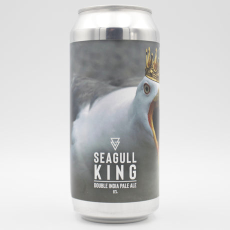 This is a can of Azvex - Seagull King - 8% (440ml). It is a Double IPA craft beer available to buy from Ghost Whale, voted London's best craft beer shop.