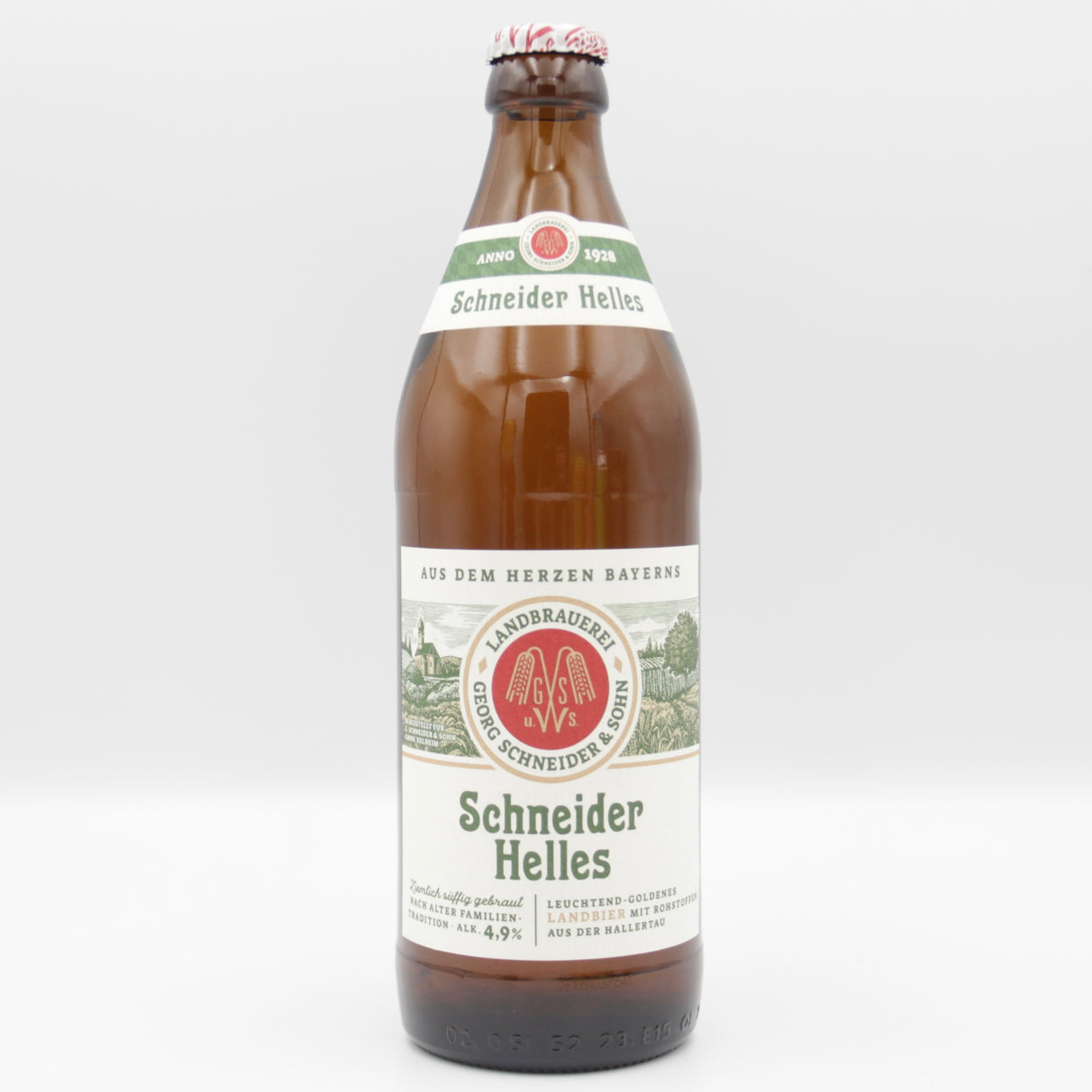 This is a bottle of Schneider's - Bayrisch Hell - 4.9% (500ml). It is a Lager / Pilsner / Kölsch craft beer available to buy from Ghost Whale, voted London's best craft beer shop.