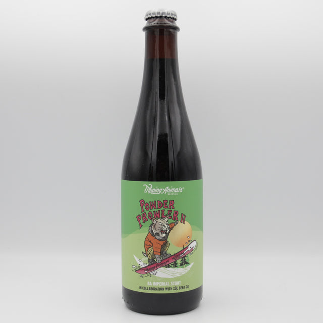 This is a bottle of Tripping Animals / Xul - Powder Prowler II - 14% (500ml). It is a Imperial Stout / Porter craft beer available to buy from Ghost Whale, voted London's best craft beer shop.