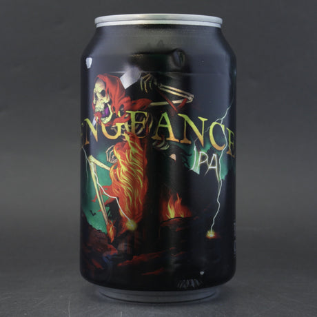 This is a can of Brass Castle - Vengeance - 5% (330ml). It is a IPA craft beer available to buy from Ghost Whale, voted London's best craft beer shop.