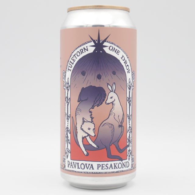 This is a can of Tuletorn / One Drop - Pavlova Pesakond - 6.5% (440ml). It is a Sour craft beer available to buy from Ghost Whale, voted London's best craft beer shop.