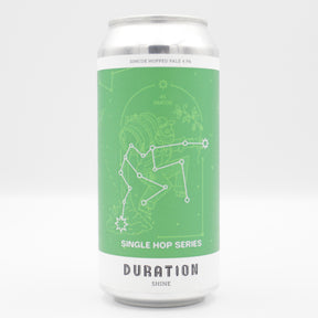 This is a can of Duration - Shine - 4.9% (440ml). It is a Pale Ale craft beer available to buy from Ghost Whale, voted London's best craft beer shop.