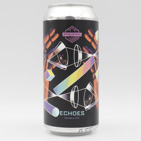 This is a can of Basqueland - Echoes - 8.1% (440ml). It is a Double IPA craft beer available to buy from Ghost Whale, voted London's best craft beer shop.
