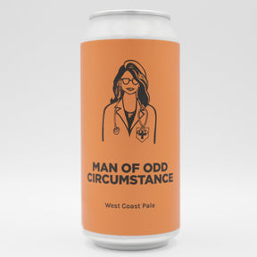 This is a can of Pomona Island - Man Of Odd Circumstance - 5.3% (440ml). It is a Pale Ale craft beer available to buy from Ghost Whale, voted London's best craft beer shop.