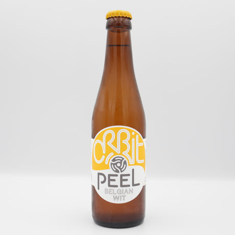 This is a bottle of Orbit - Peel - 4.9% (330ml). It is a Wit / Wheat craft beer available to buy from Ghost Whale, voted London's best craft beer shop.