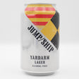 This is a can of Jump Ship Brewing - Yard Arm Lager - 0.5% (330ml). It is a Lager / Pilsner / Kölsch craft beer available to buy from Ghost Whale, voted London's best craft beer shop.