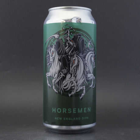 This is a can of Otherworld - Horsemen - 8% (440ml). It is a Double IPA craft beer available to buy from Ghost Whale, voted London's best craft beer shop.