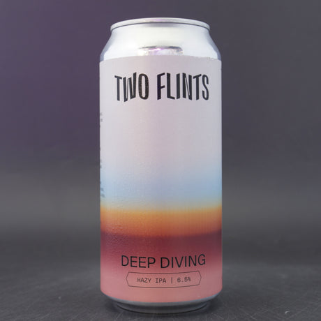 This is a can of Two Flints - Deep Diving - 6.5% (440ml). It is a IPA craft beer available to buy from Ghost Whale, voted London's best craft beer shop.