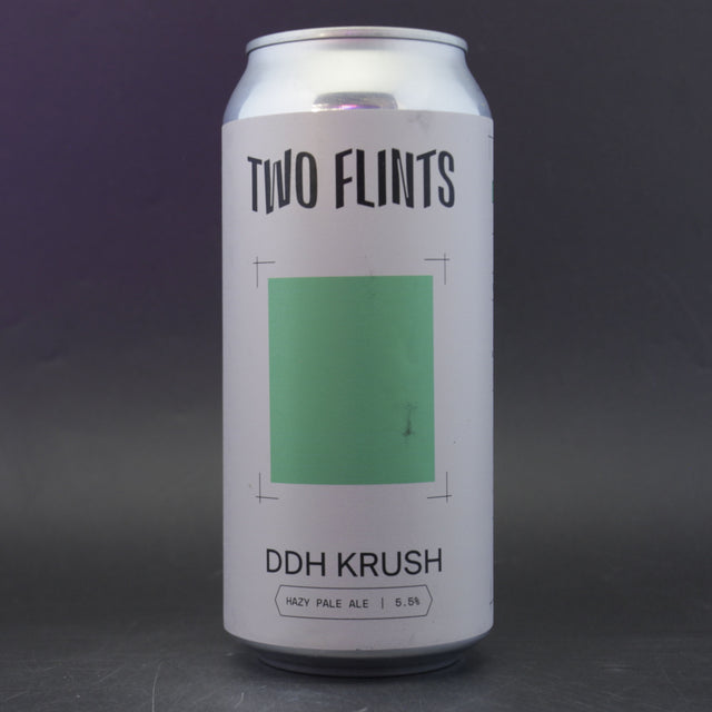 This is a can of Two Flints - DDH Krush - 5.5% (440ml). It is a Pale Ale craft beer available to buy from Ghost Whale, voted London's best craft beer shop.