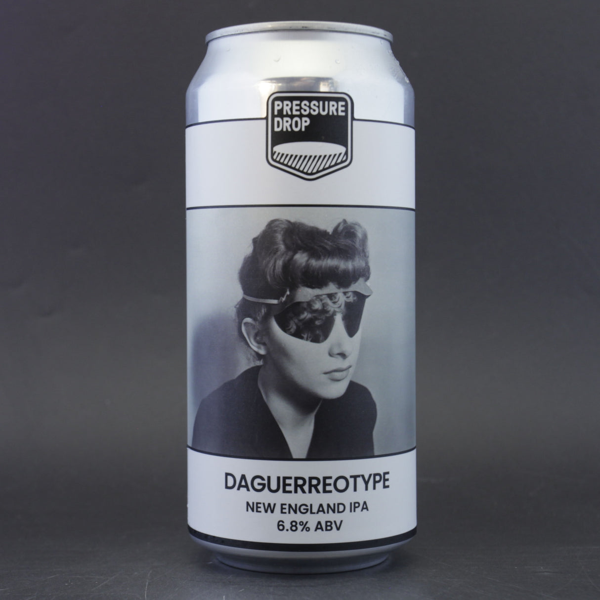 This is a can of Pressure Drop - Daguerreotype - 6.8% (440ml). It is a IPA craft beer available to buy from Ghost Whale, voted London's best craft beer shop.