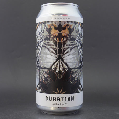 This is a can of Duration - Ebb & Flow - 4.8% (440ml). It is a Stout / Porter craft beer available to buy from Ghost Whale, voted London's best craft beer shop.