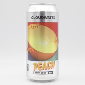 This is a can of Cloudwater - Peach - 4.5% (440ml). It is a Sour craft beer available to buy from Ghost Whale, voted London's best craft beer shop.