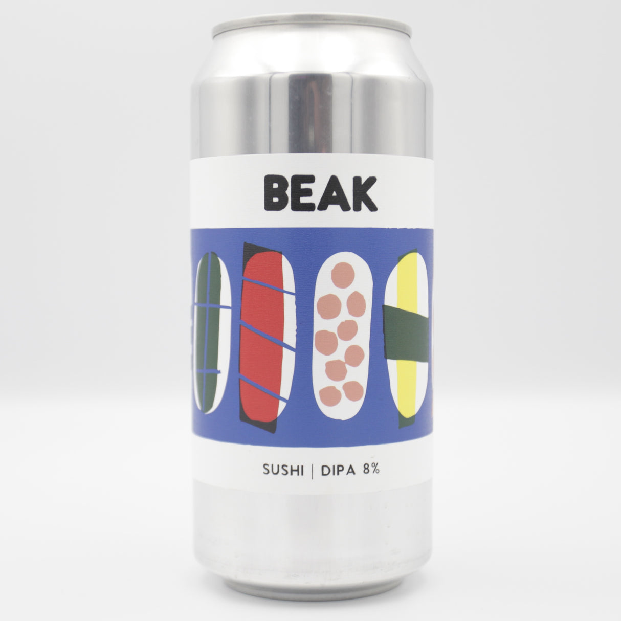 This is a can of Beak - Sushi - 8% (440ml). It is a Double IPA craft beer available to buy from Ghost Whale, voted London's best craft beer shop.