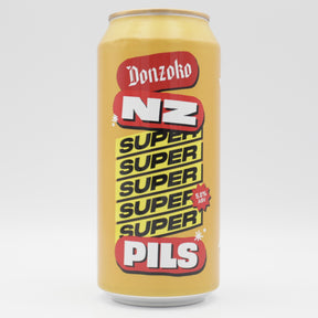 This is a can of Donzoko - NZ Super Pils - 5% (440ml). It is a Lager / Pilsner / Kölsch craft beer available to buy from Ghost Whale, voted London's best craft beer shop.