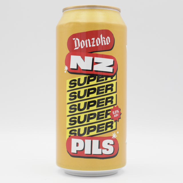 This is a can of Donzoko - NZ Super Pils - 5% (440ml). It is a Lager / Pilsner / Kölsch craft beer available to buy from Ghost Whale, voted London's best craft beer shop.
