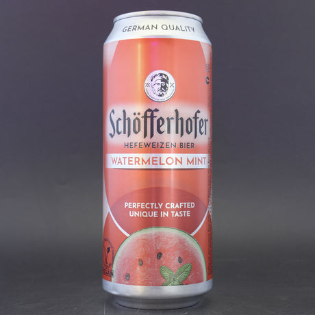 This is a can of Schöfferhofer - Watermelon Radler - 2.5% (500ml). It is a Radler craft beer available to buy from Ghost Whale, voted London's best craft beer shop.