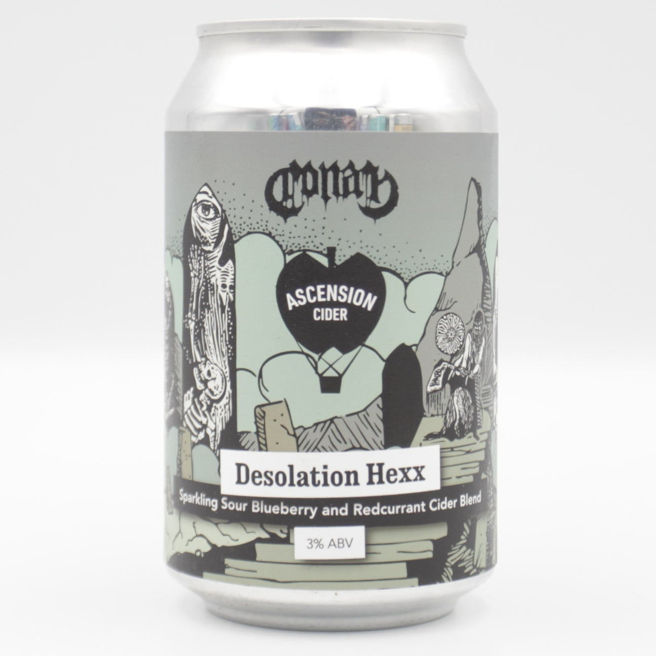 This is a can of Ascension - Desolation Hexx - 3% (330ml). It is a  craft cider available to buy from Ghost Whale, voted London's best craft beer shop.