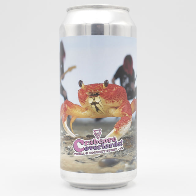 This is a can of Azvex - Crabcore Overlords - 6% (440ml). It is a Stout / Porter craft beer available to buy from Ghost Whale, voted London's best craft beer shop.