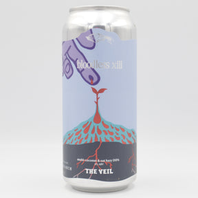 This is a can of The Veil / Root + Branch - Bloodless xiii - 8% (473ml). It is a Double IPA craft beer available to buy from Ghost Whale, voted London's best craft beer shop.
