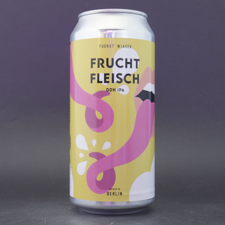 This is a can of Fuerst Wiacek / Weldwerks - Fruchtfleisch - 6.8% (440ml). It is a IPA craft beer available to buy from Ghost Whale, voted London's best craft beer shop.