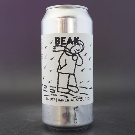 This is a can of Beak Brewery - Drifts - 11% (440ml). It is a Imperial Stout / Porter craft beer available to buy from Ghost Whale, voted London's best craft beer shop.