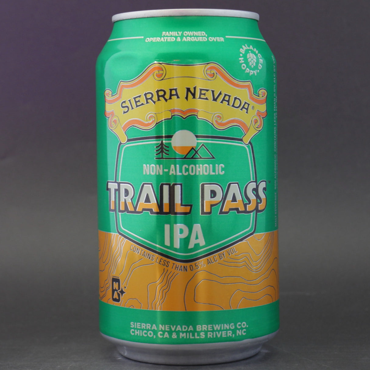 This is a can of Sierra Nevada - Trail Pass: IPA - 0.5% (355ml). It is a IPA craft beer available to buy from Ghost Whale, voted London's best craft beer shop.