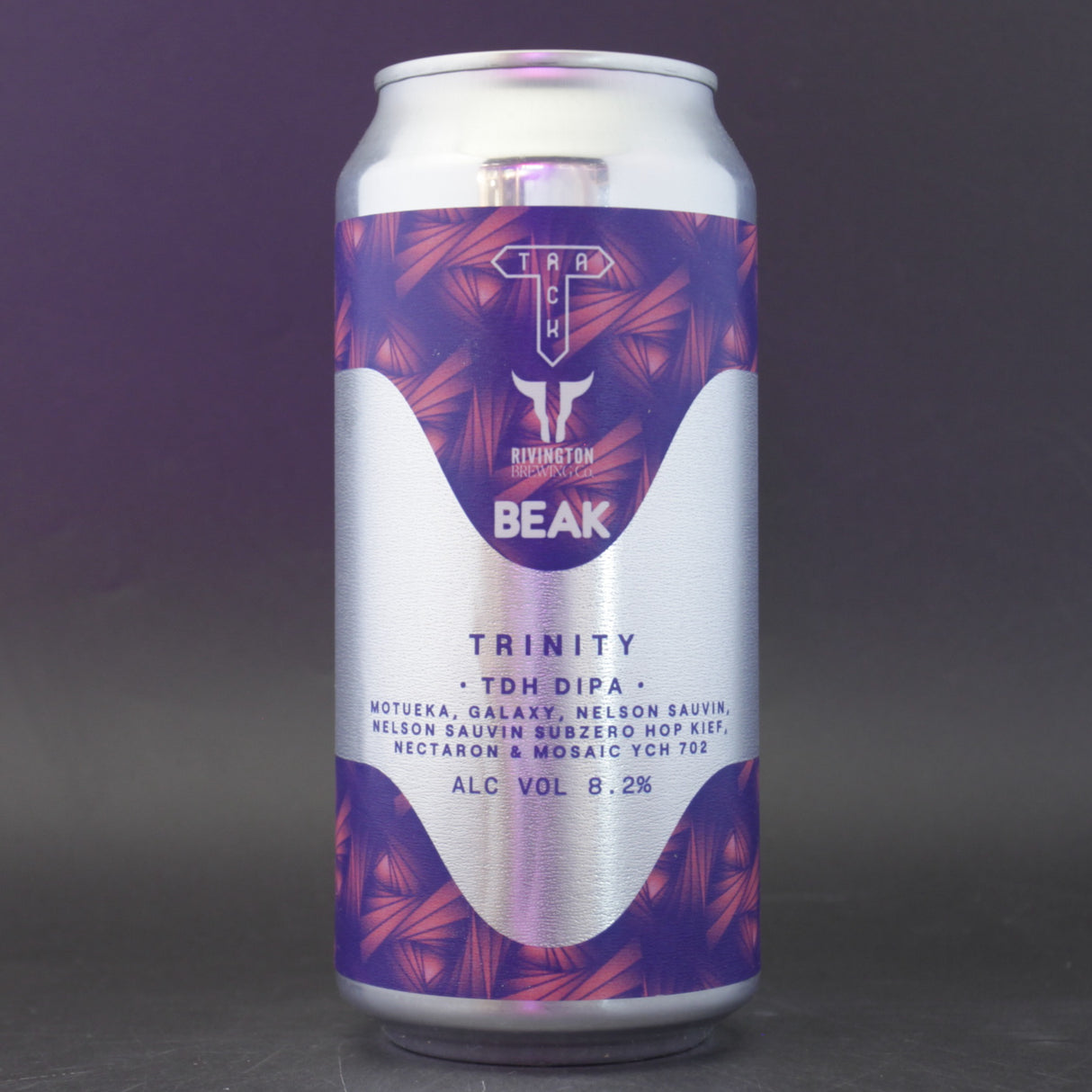 This is a can of Track / Beak Brewery - Trinity - 8.2% (440ml). It is a Double IPA craft beer available to buy from Ghost Whale, voted London's best craft beer shop.