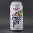 This is a can of Yonder - Strawberry Rhubarb Ripple - 4.5% (440ml). It is a Sour craft beer available to buy from Ghost Whale, voted London's best craft beer shop.