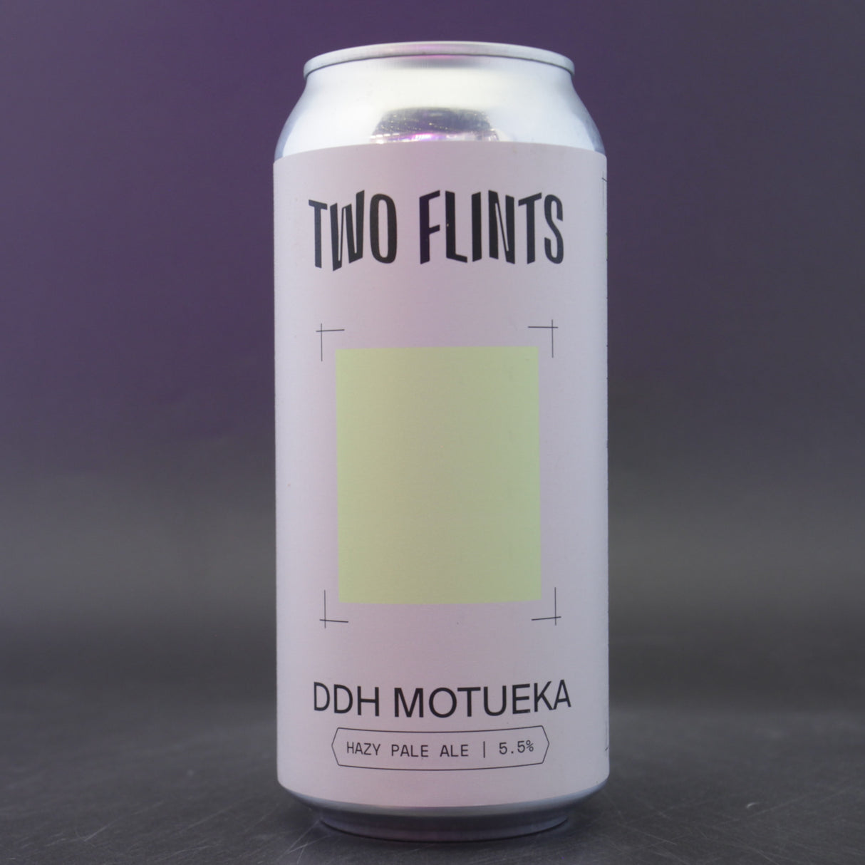 This is a can of Two Flints - DDH Motueka - 5.5% (440ml). It is a Pale Ale craft beer available to buy from Ghost Whale, voted London's best craft beer shop.