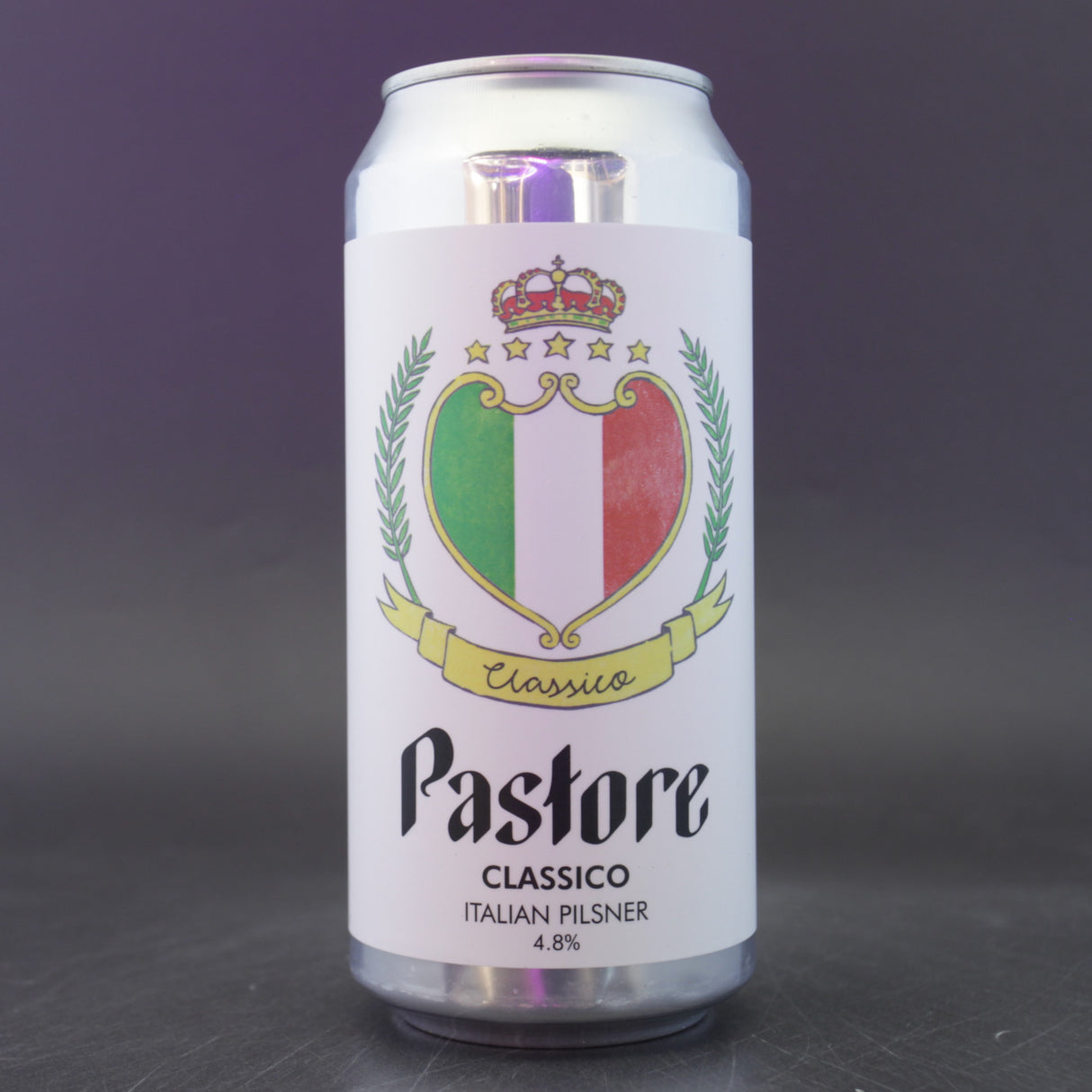 This is a can of Pastore - Classico - 5% (440ml). It is a Lager / Pilsner / Kölsch craft beer available to buy from Ghost Whale, voted London's best craft beer shop.