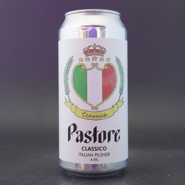 This is a can of Pastore - Classico - 5% (440ml). It is a Lager / Pilsner / Kölsch craft beer available to buy from Ghost Whale, voted London's best craft beer shop.