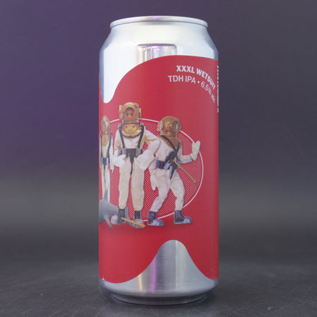 This is a can of Sureshot - XXXL Wetsuit - 6.5% (440ml). It is a IPA craft beer available to buy from Ghost Whale, voted London's best craft beer shop.